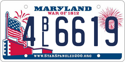 MD license plate 4BL6619