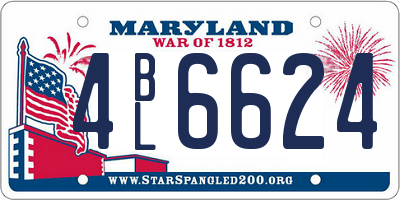 MD license plate 4BL6624