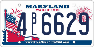 MD license plate 4BL6629