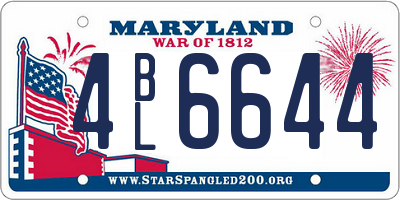 MD license plate 4BL6644