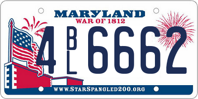MD license plate 4BL6662