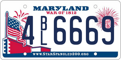 MD license plate 4BL6669