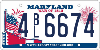 MD license plate 4BL6674