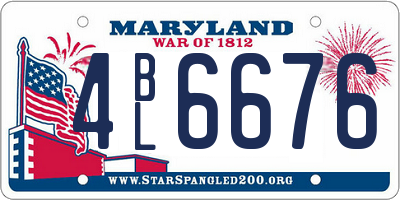 MD license plate 4BL6676