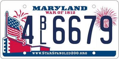 MD license plate 4BL6679