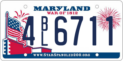 MD license plate 4BL6711