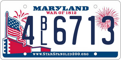 MD license plate 4BL6713