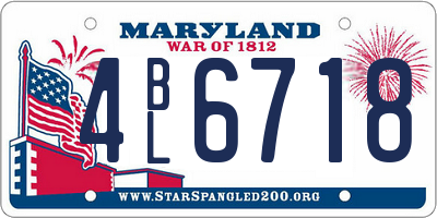 MD license plate 4BL6718