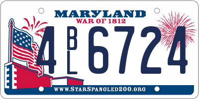 MD license plate 4BL6724