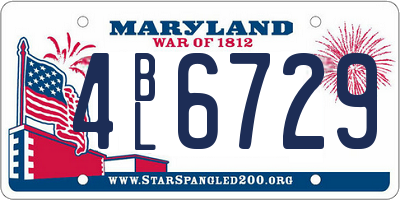 MD license plate 4BL6729