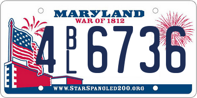 MD license plate 4BL6736
