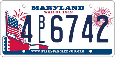 MD license plate 4BL6742