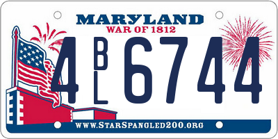 MD license plate 4BL6744