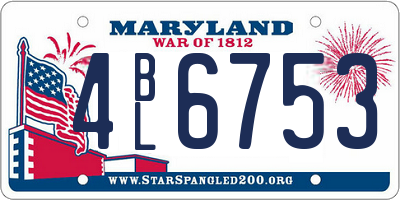MD license plate 4BL6753