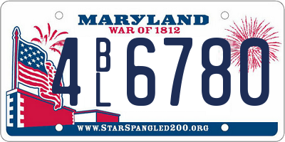 MD license plate 4BL6780