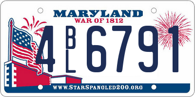 MD license plate 4BL6791
