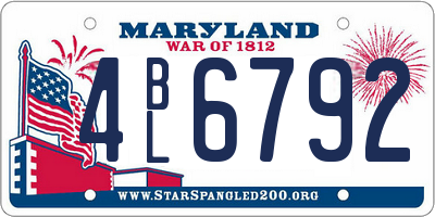 MD license plate 4BL6792