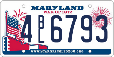 MD license plate 4BL6793