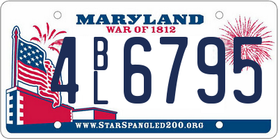 MD license plate 4BL6795