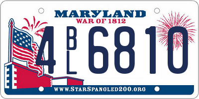 MD license plate 4BL6810