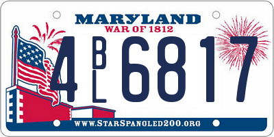 MD license plate 4BL6817