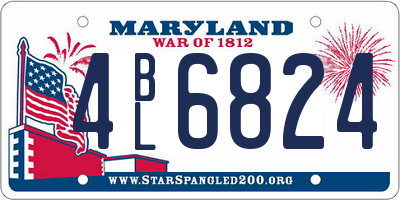 MD license plate 4BL6824
