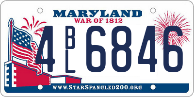 MD license plate 4BL6846