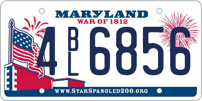 MD license plate 4BL6856