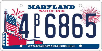 MD license plate 4BL6865