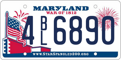 MD license plate 4BL6890