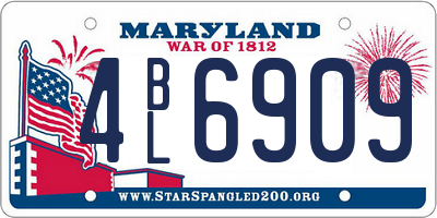 MD license plate 4BL6909