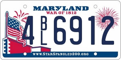 MD license plate 4BL6912