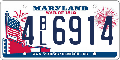 MD license plate 4BL6914