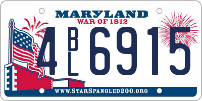 MD license plate 4BL6915