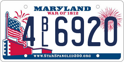 MD license plate 4BL6920