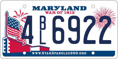 MD license plate 4BL6922
