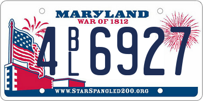 MD license plate 4BL6927
