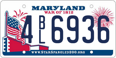 MD license plate 4BL6936