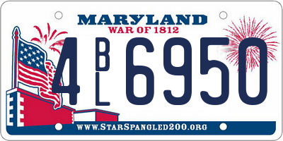 MD license plate 4BL6950