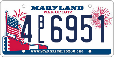 MD license plate 4BL6951