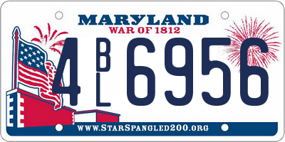 MD license plate 4BL6956