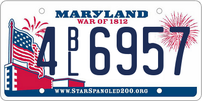 MD license plate 4BL6957