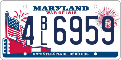 MD license plate 4BL6959