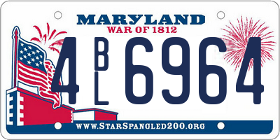 MD license plate 4BL6964