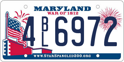 MD license plate 4BL6972