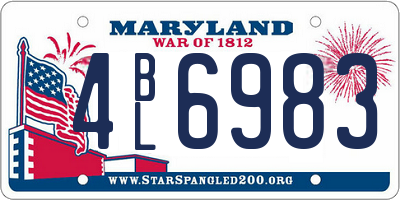 MD license plate 4BL6983