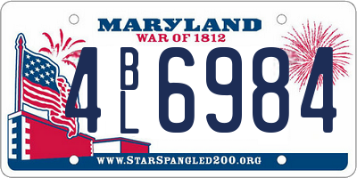 MD license plate 4BL6984