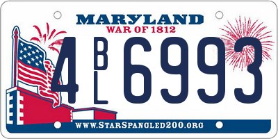 MD license plate 4BL6993