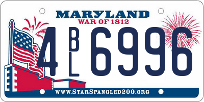 MD license plate 4BL6996