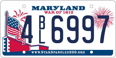 MD license plate 4BL6997